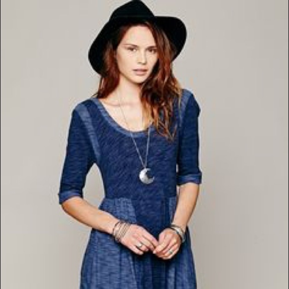 Free People good morning sunshine blue dress.
